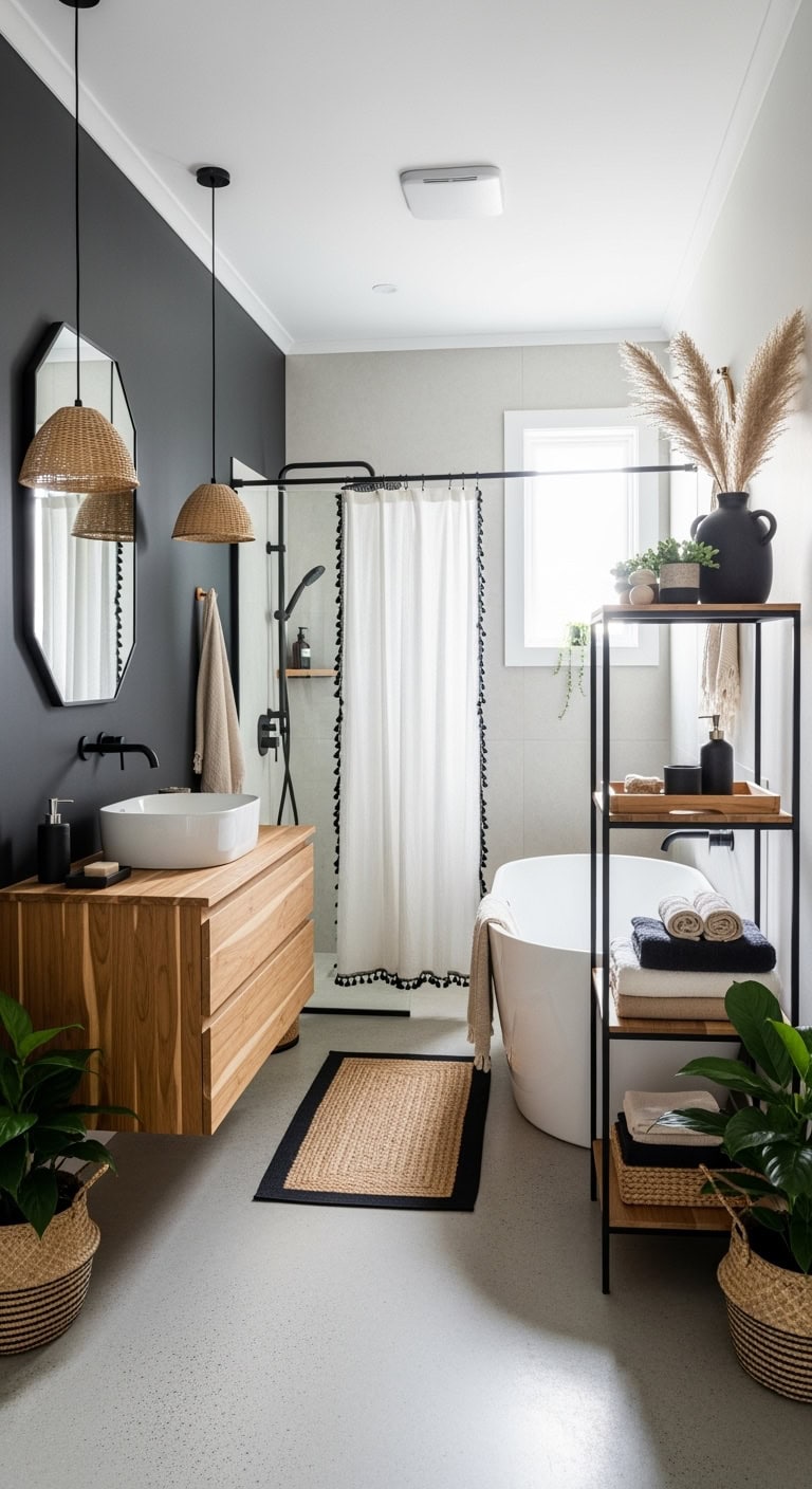 teak warmth with blackstone