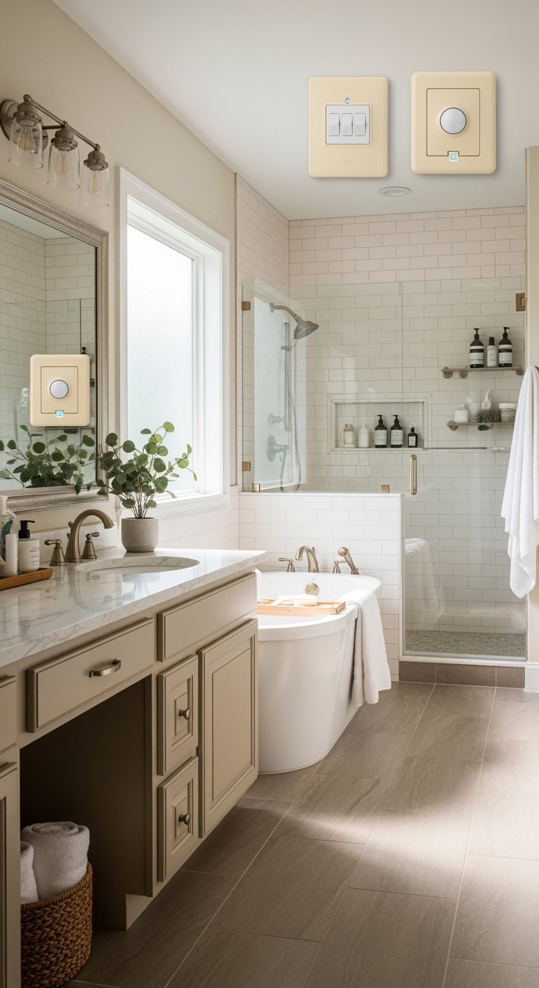 hands free bathroom motion sensing lighting convenience