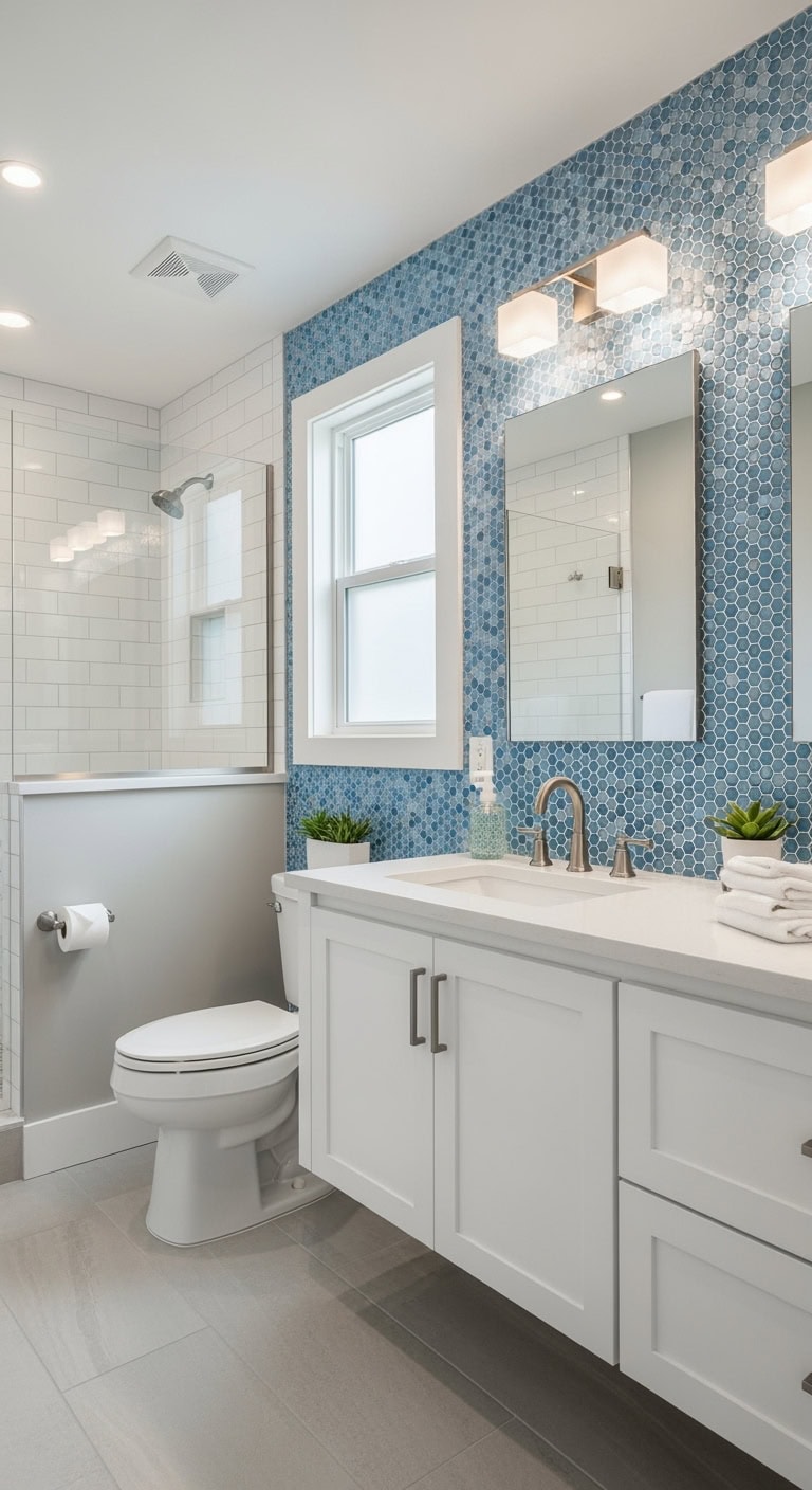 dreamy glossy stunning penny tile backsplash