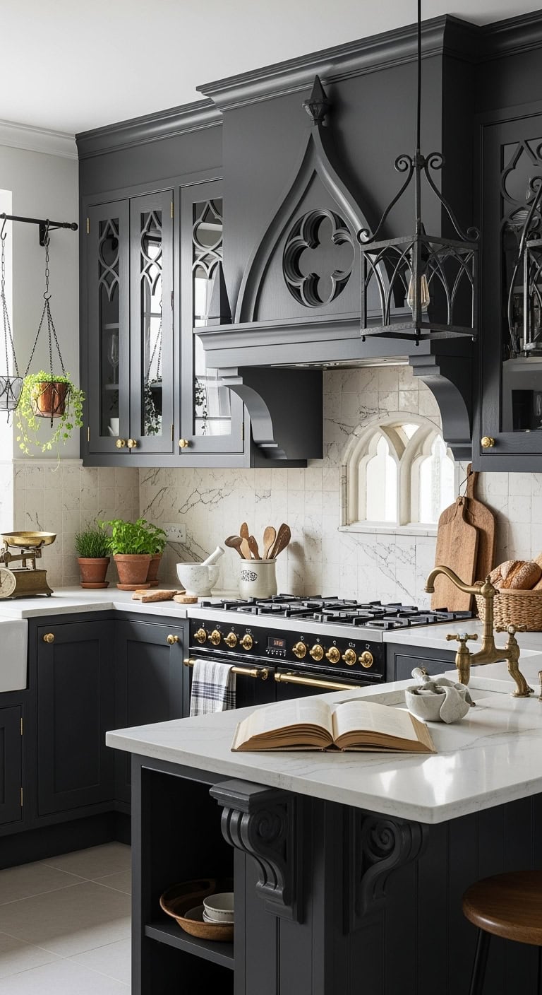 dramatic gothic accents balance and simplicity