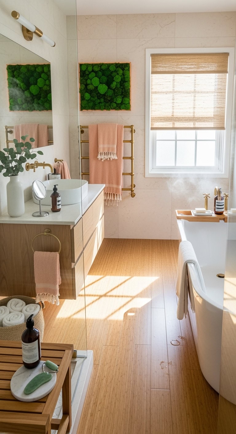 sustainable stunning organic luxe bathroom