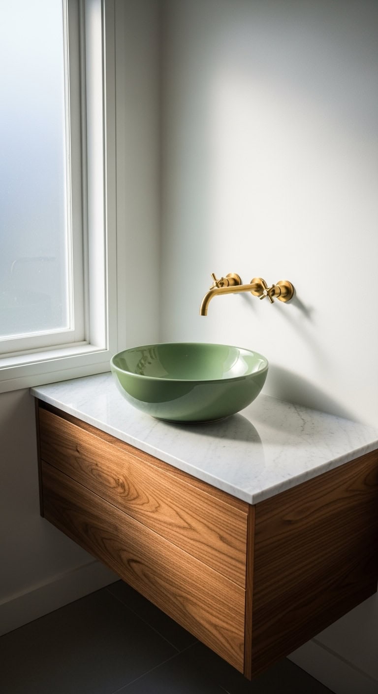 pistachio green modern bathroom elegance