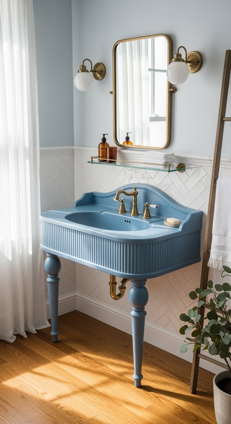 elegant timeless powder blue pedestal