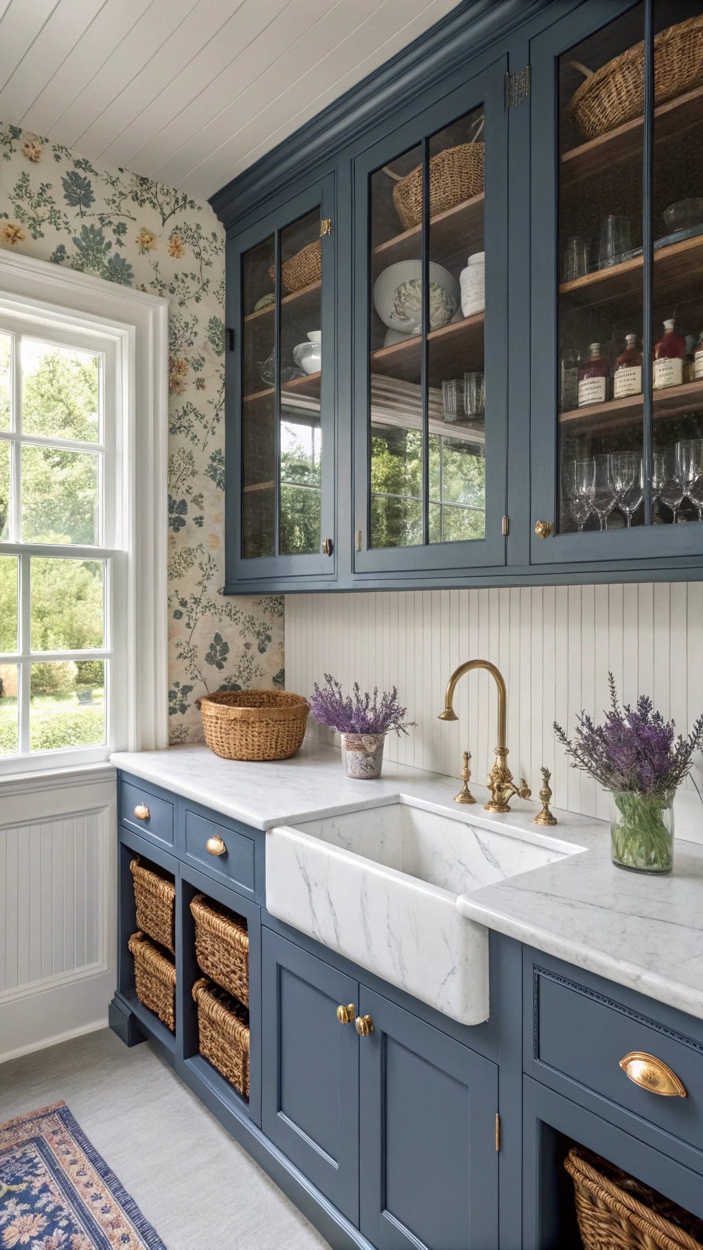 elegant victorian blue pantry