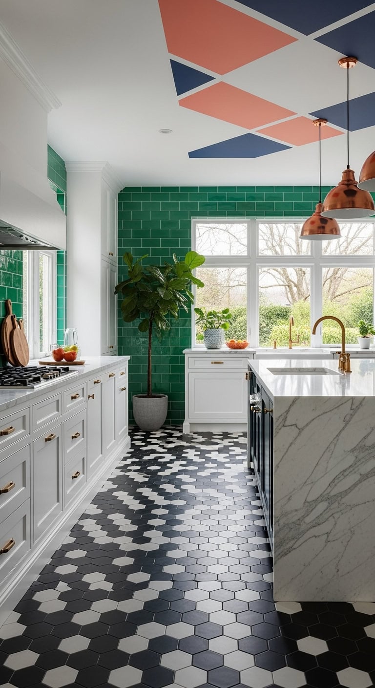 vibrant geometric harmonious kitchen design