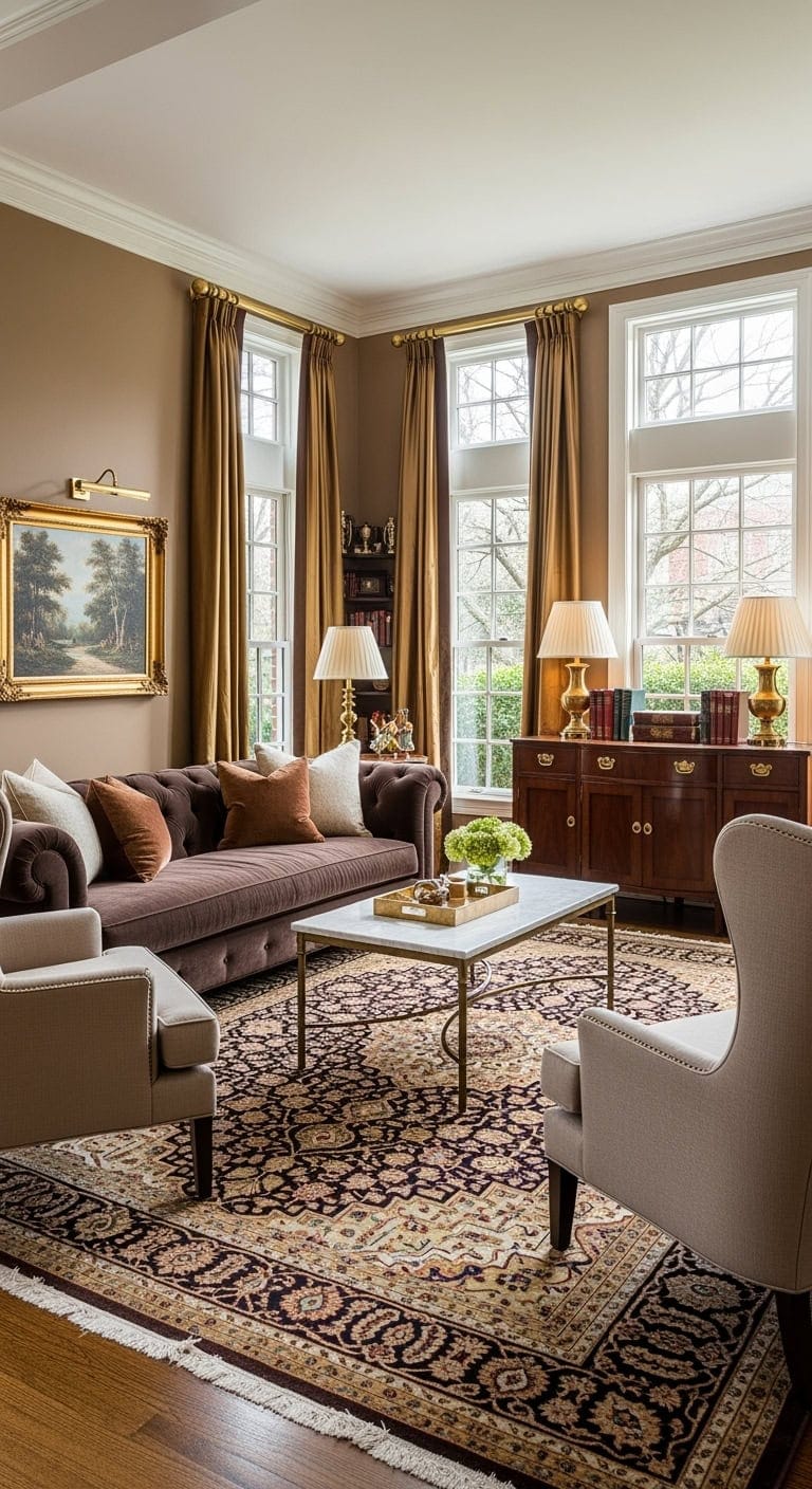 chocolate brown tufted elegance