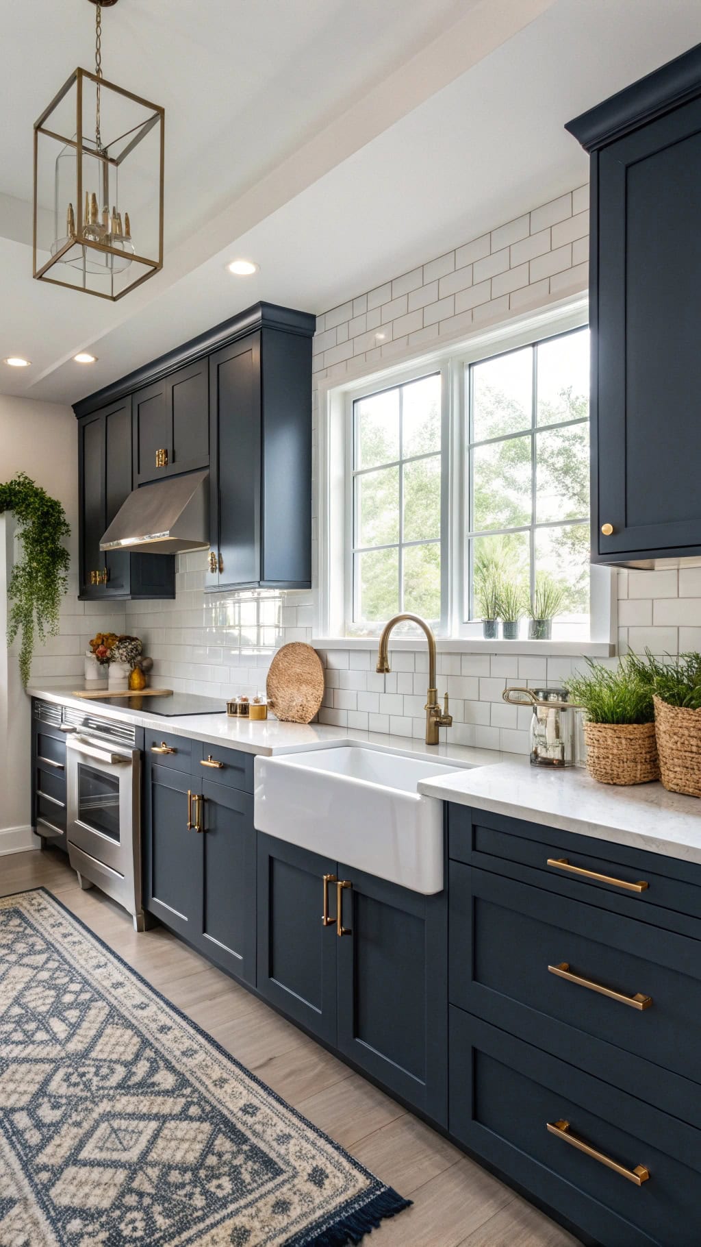 midnight blue kitchen elegance