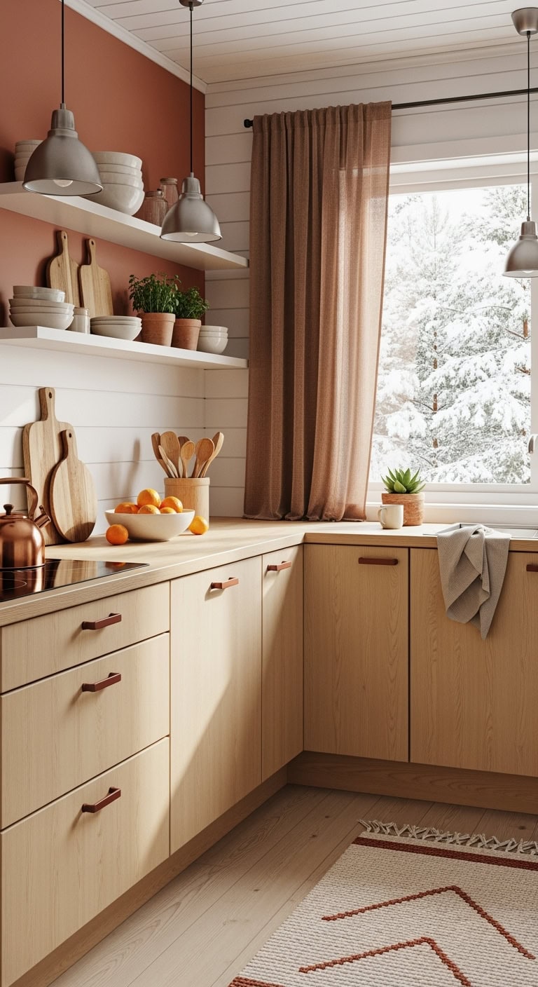 scandinavian warmth with rust
