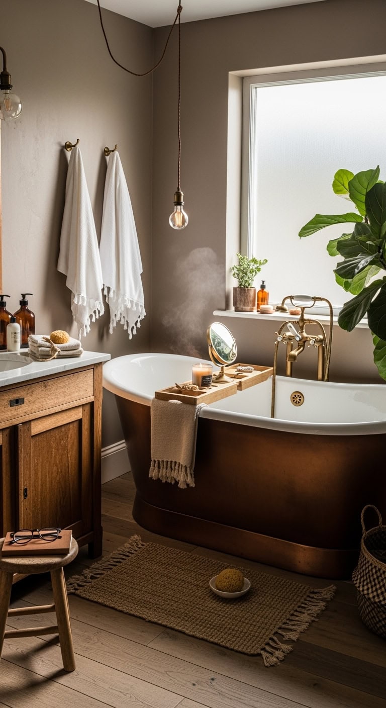 luxurious vintage copper clawfoot tub