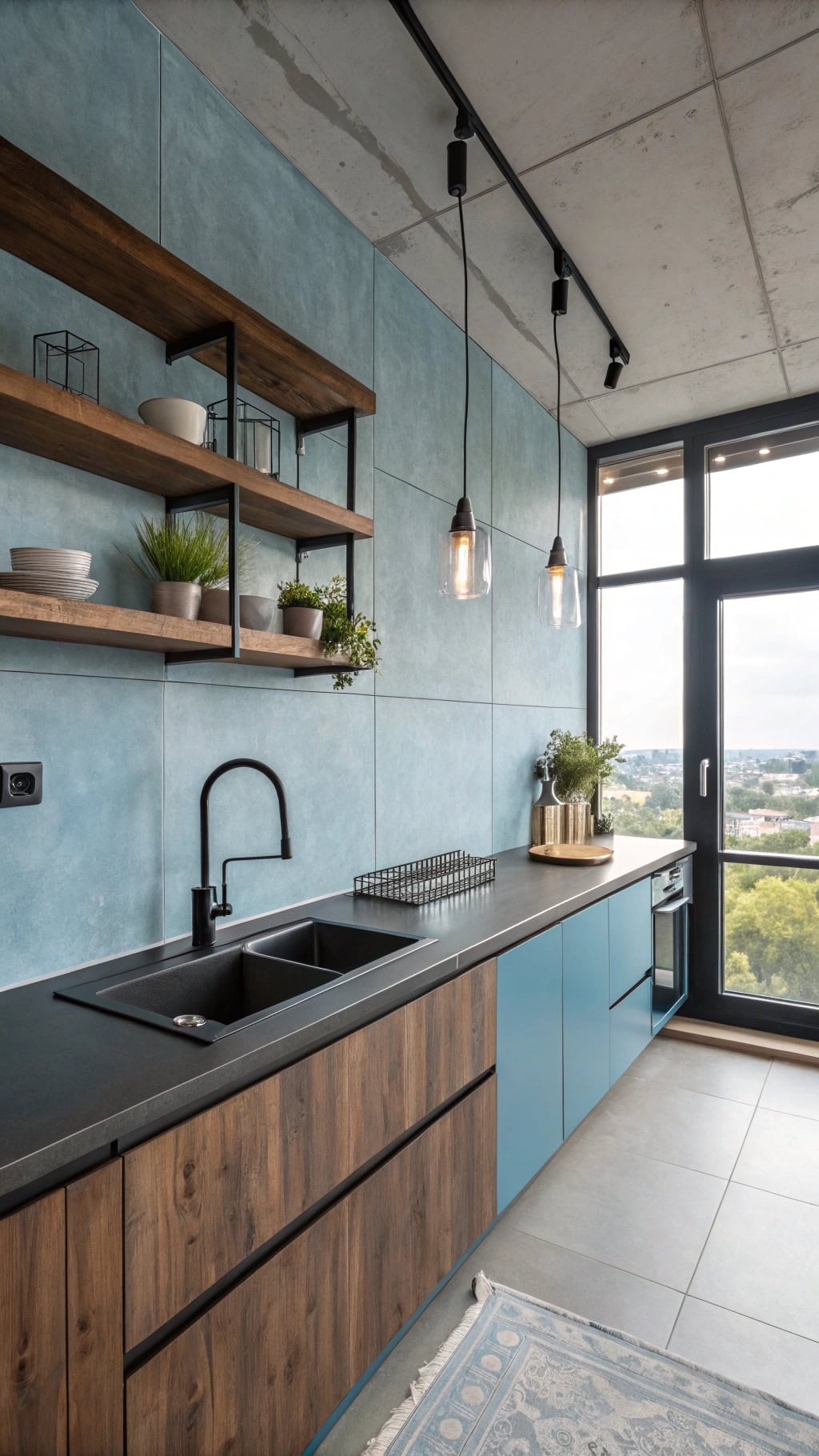 cool industrial chic kitchen