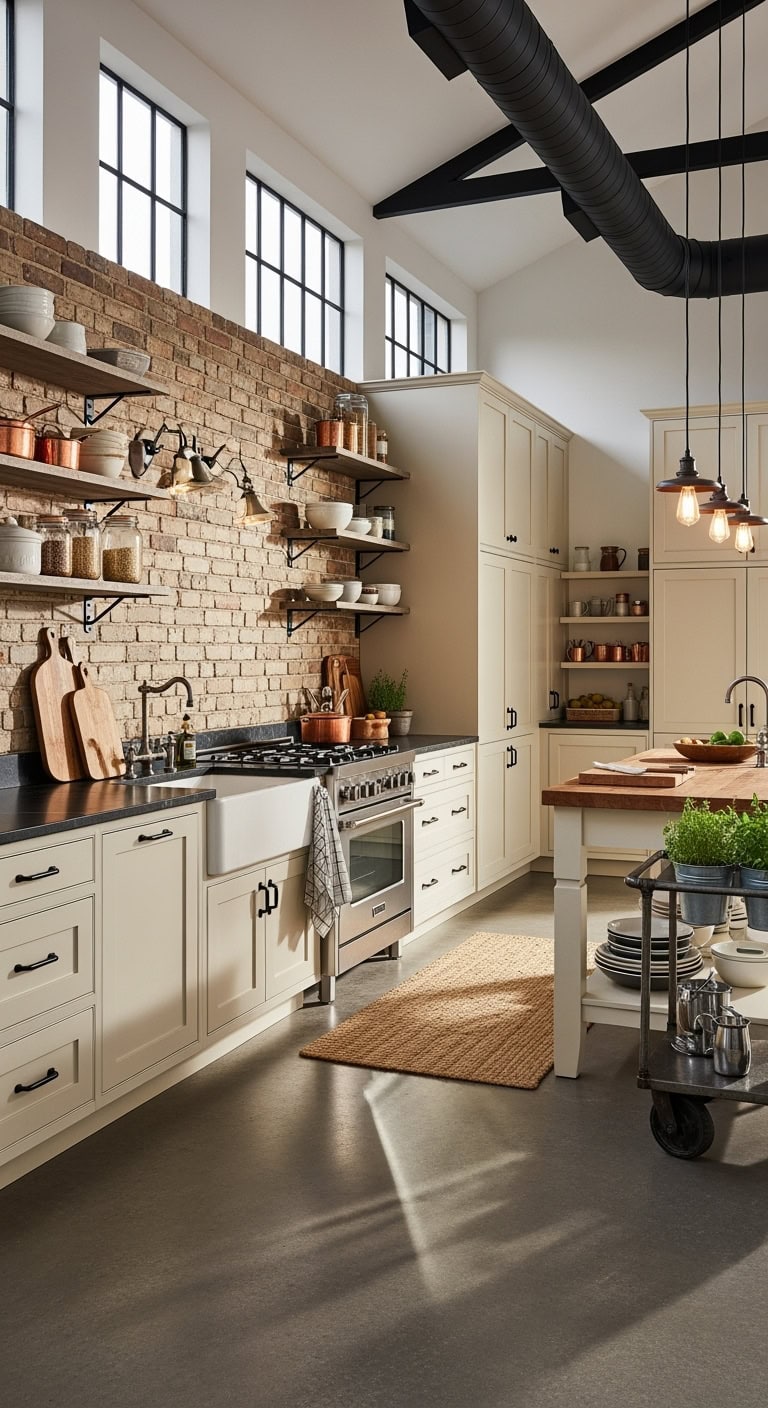 urban industrial cream kitchen