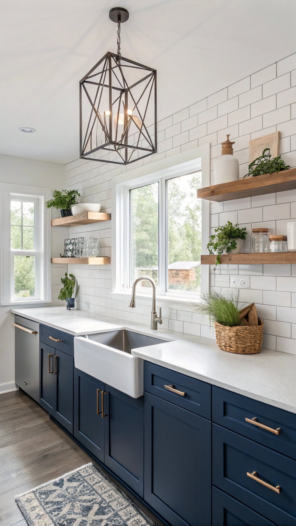 deep blue minimalist kitchens