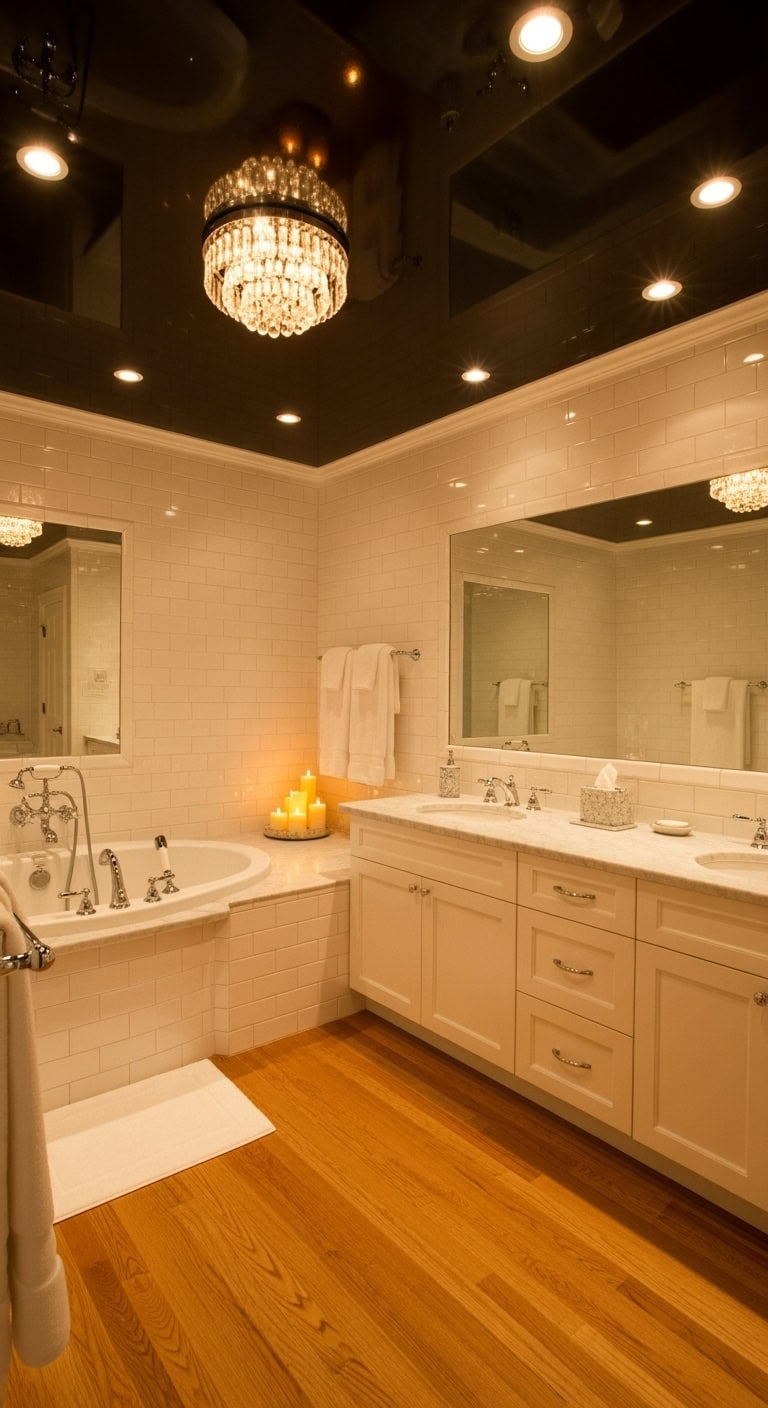 moody dramatic luxurious bathroom ceiling