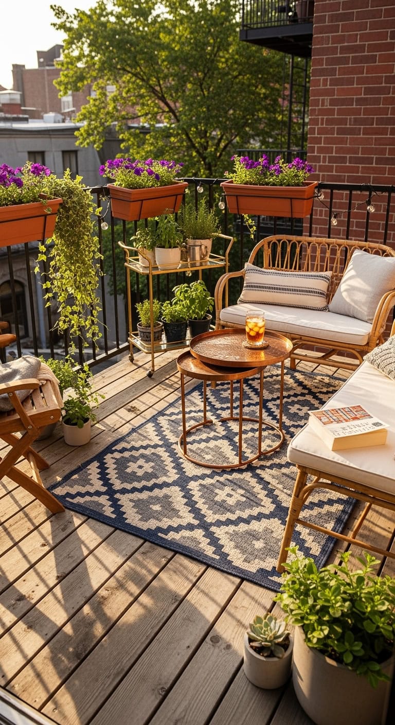 tiny outdoor oasis in urban landscape