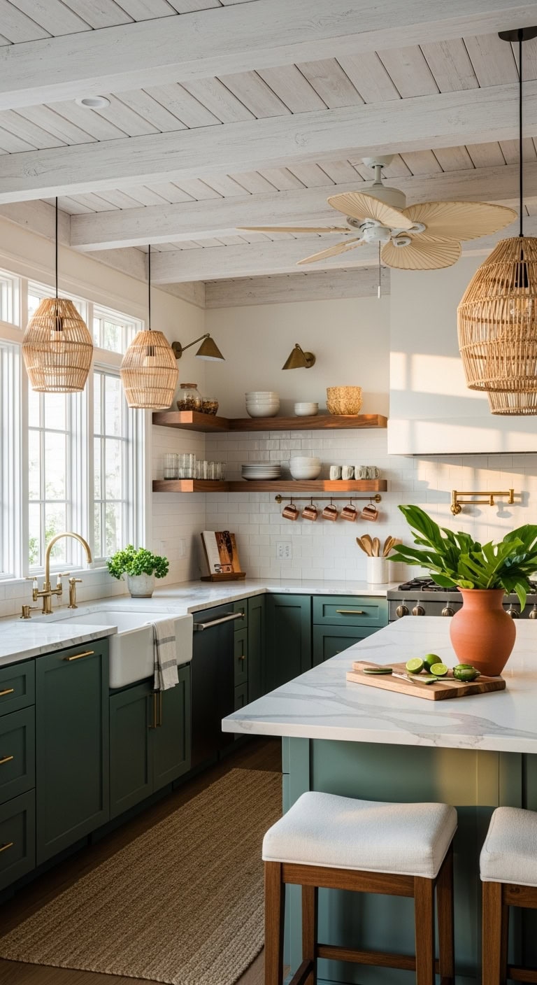 beach inspired whitewashed wood ceiling beauty