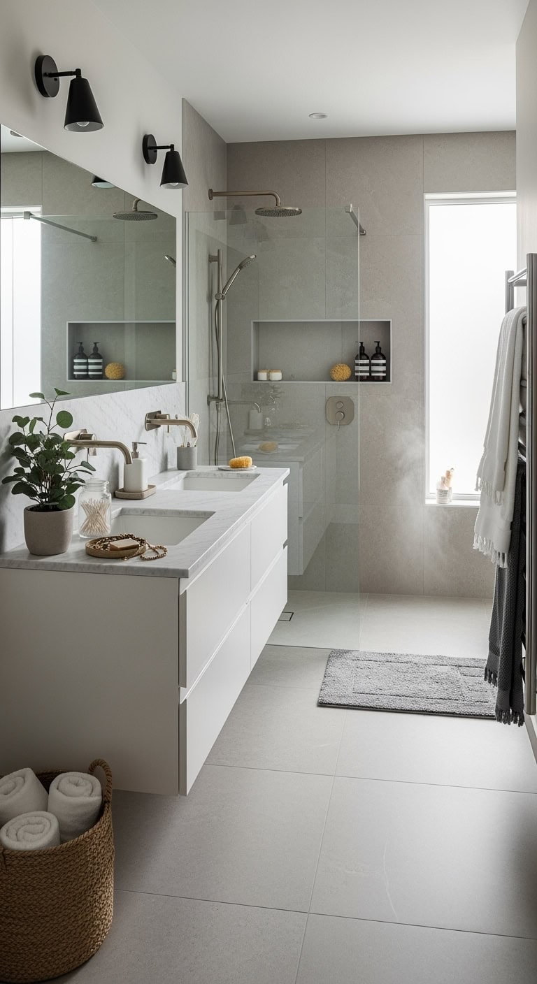 stylish minimalist chrome towel warmer