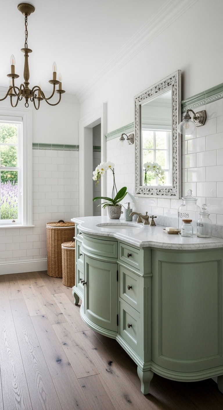 celadon french provincial vanity