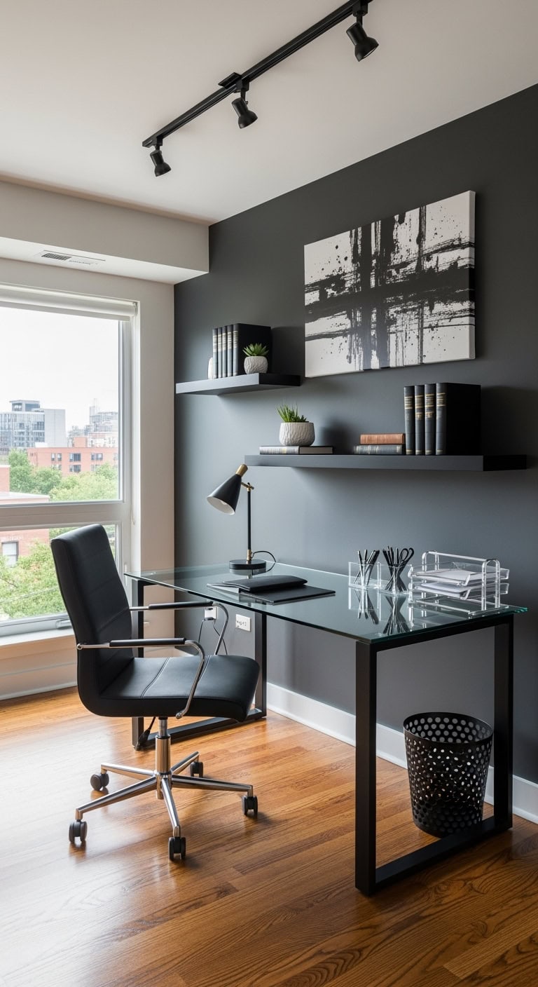 modern executive leather workspace
