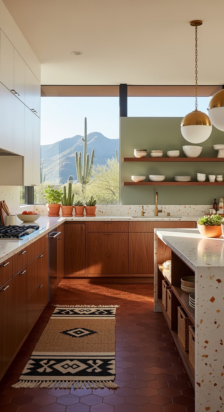 desert modern kitchen with windows