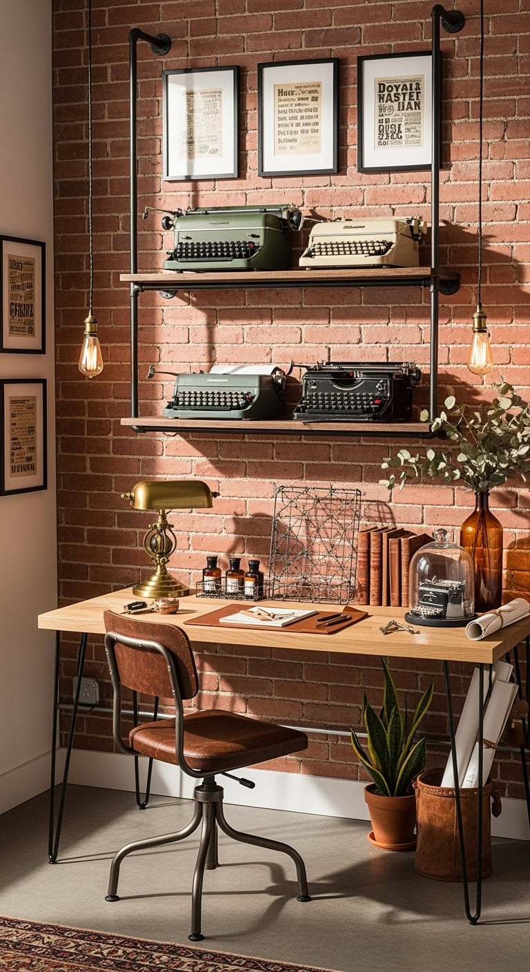 vintage typewriter industrial display styling