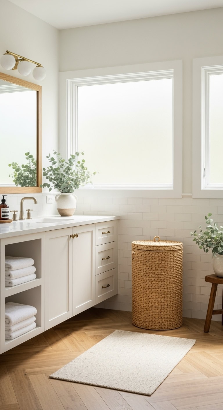 handwoven textured natural boho storage hampers