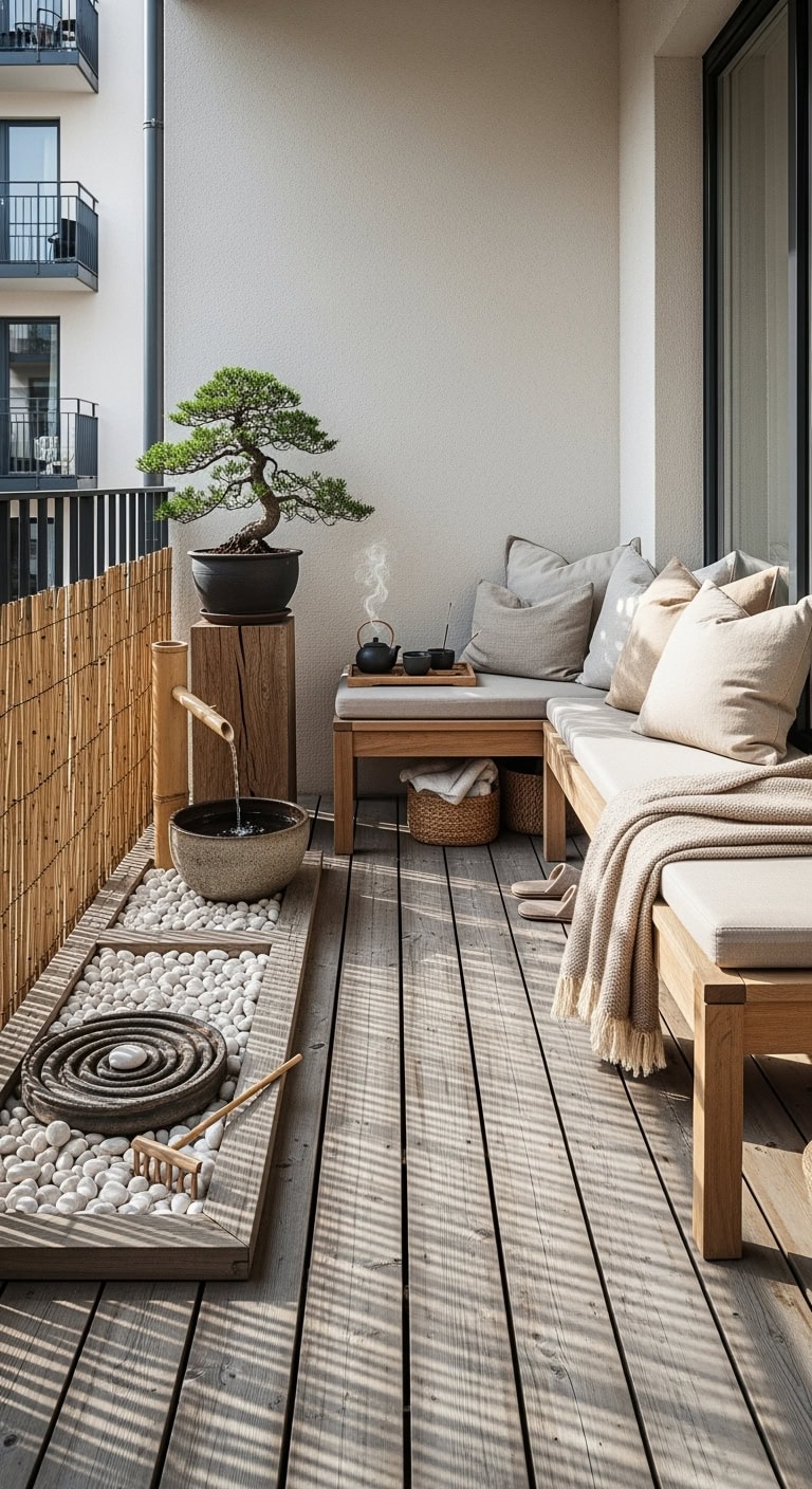 peaceful minimalist japanese zen garden