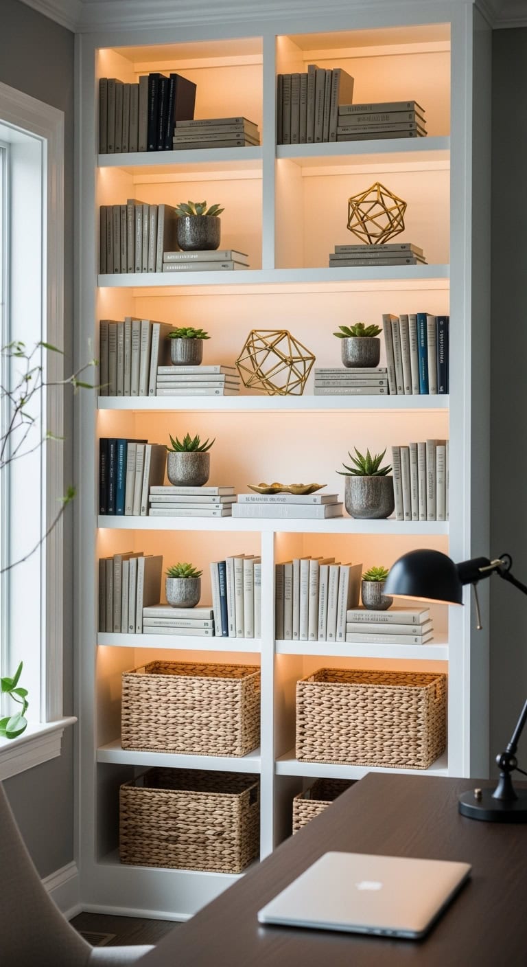 curated intellectual bookshelf backdrop