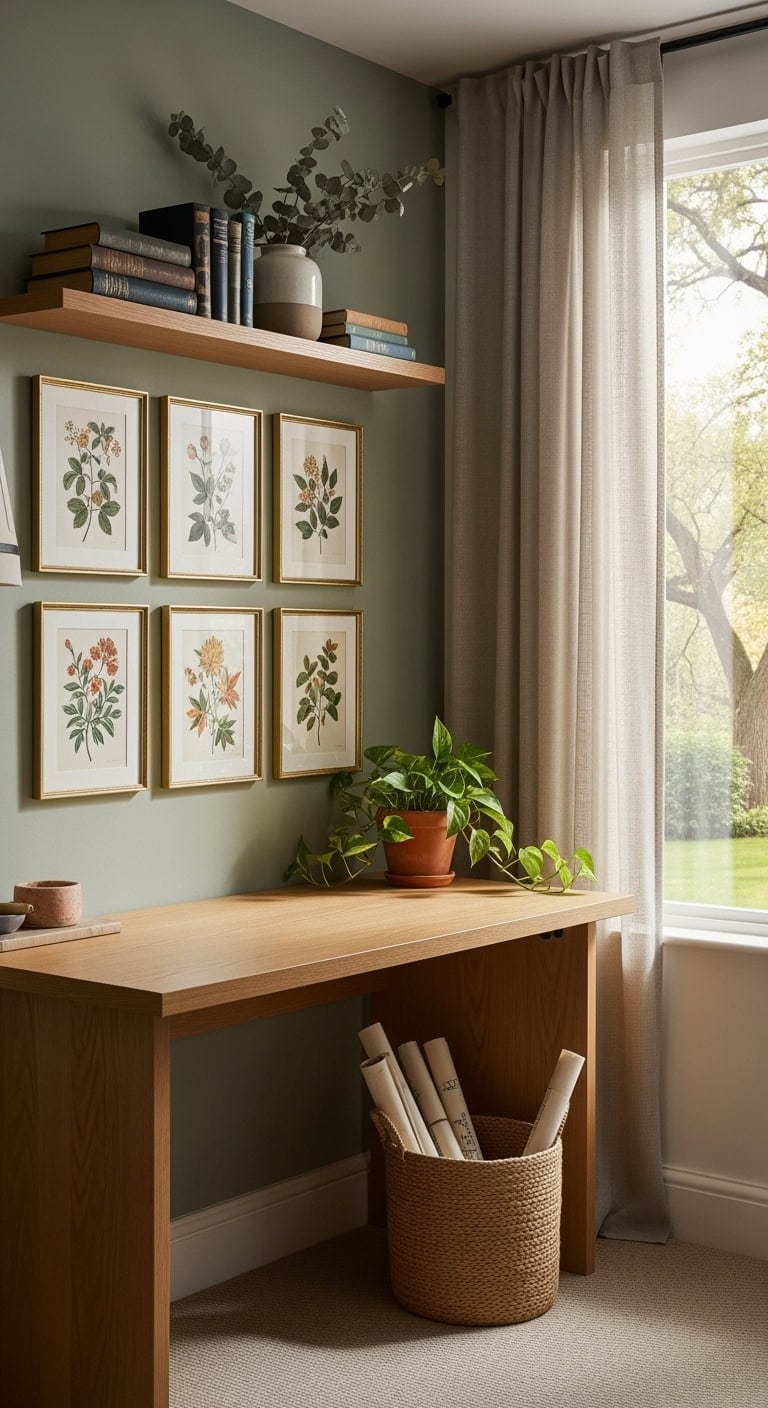 calming botanical home office