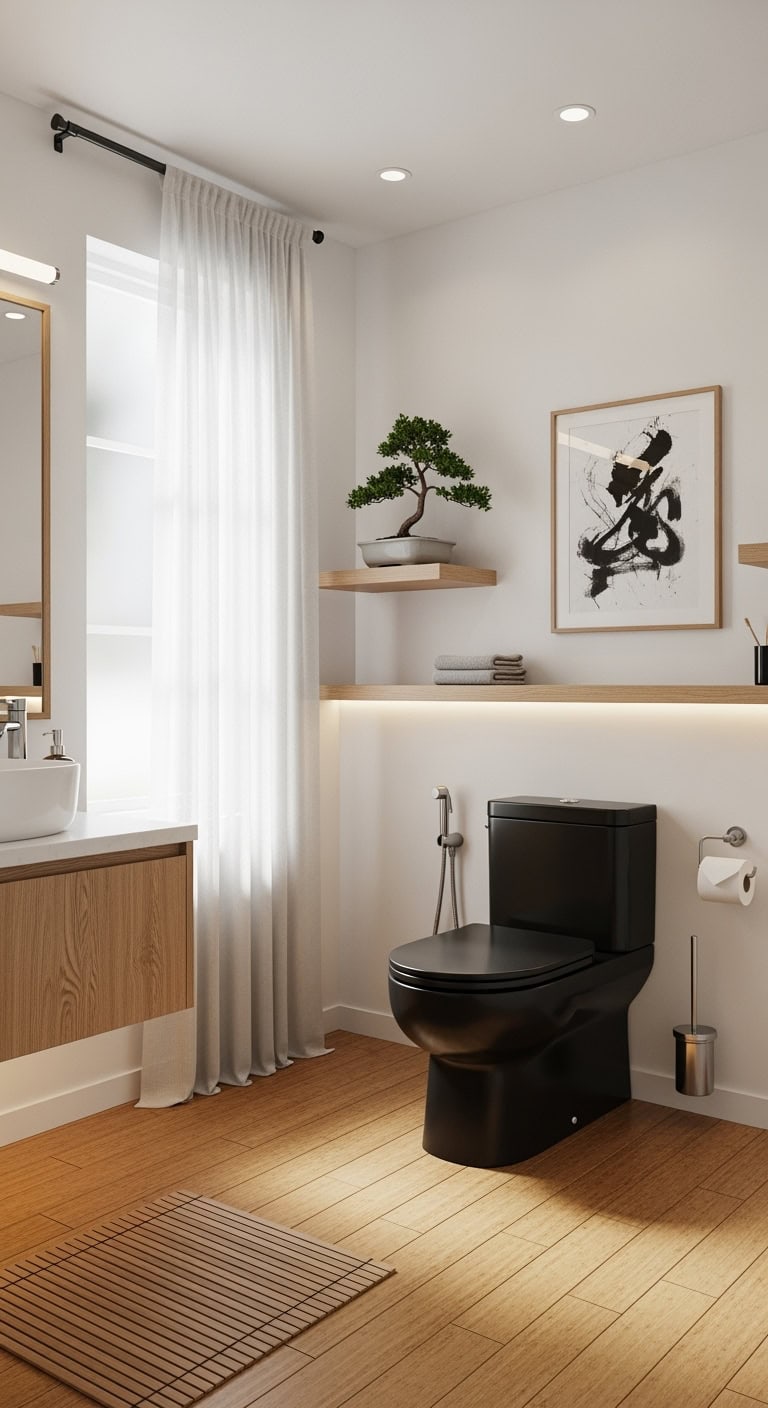 minimalist japanese inspired black porcelain sanctuary