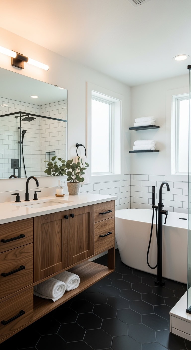 versatile sleek matte black vanity handles