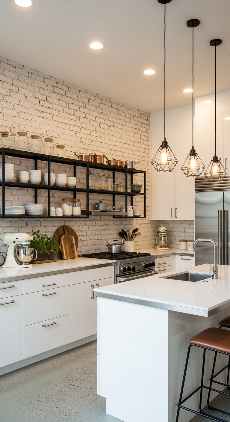 industrial white kitchen style
