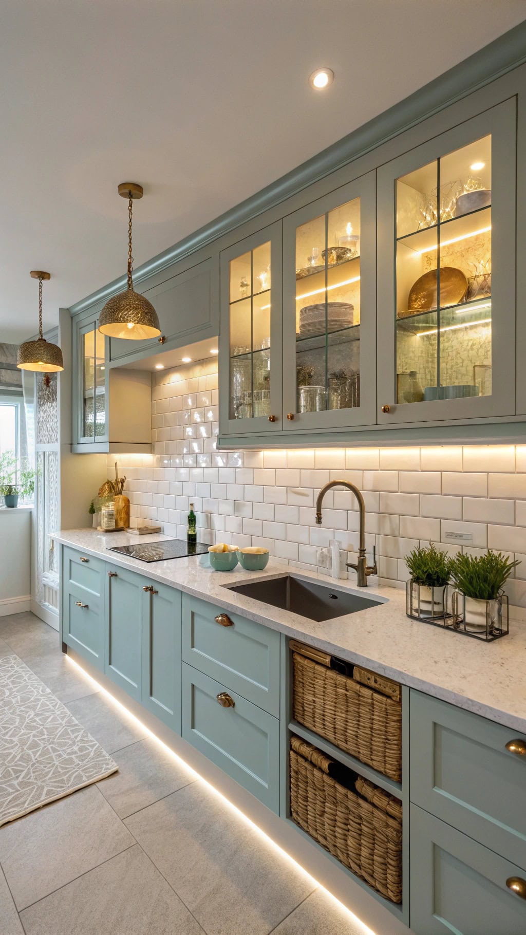 illuminate duck egg cabinets