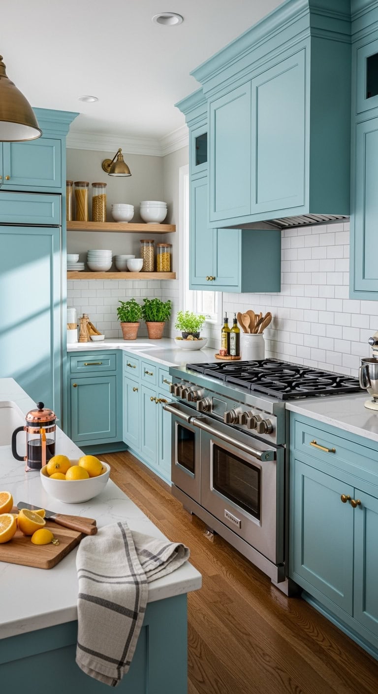 turquoise cabinetry wood species compatibility