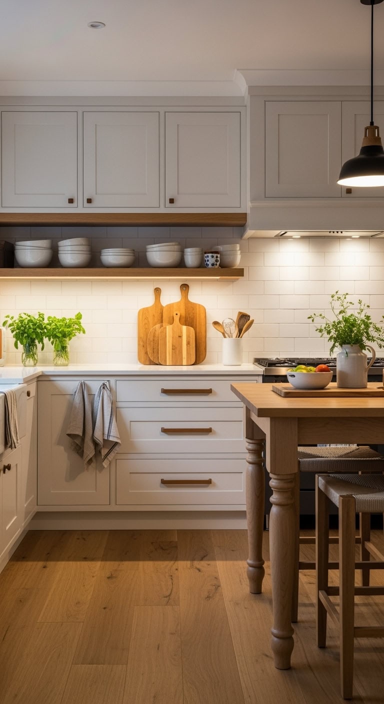 minimalist white timber kitchen