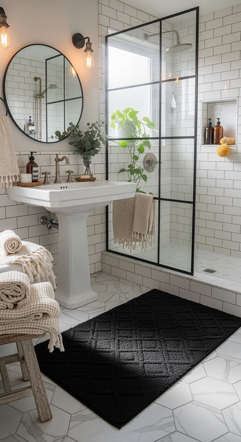 stylish cozy low maintenance bathroom essential