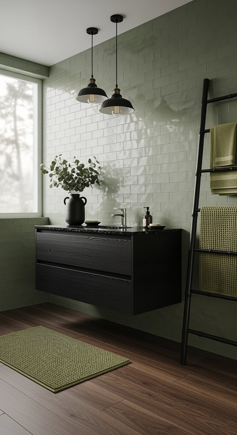 olive green spa with blackwood