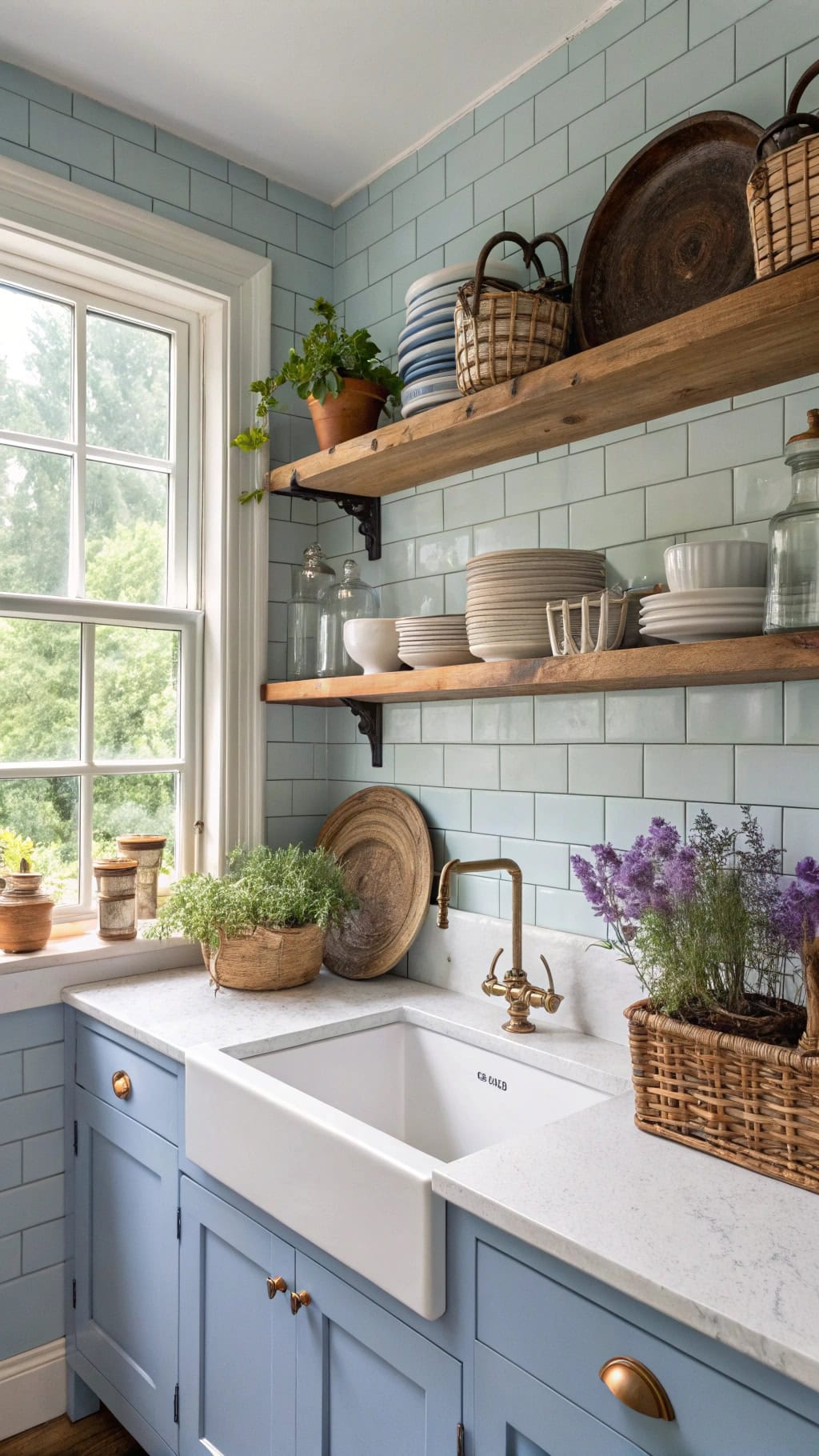 stylish open shelving display