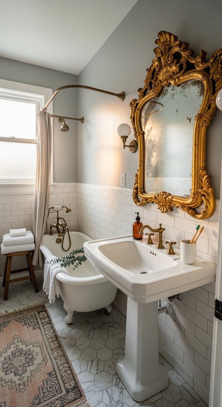 vintage mirror statement pieces charm bathroom