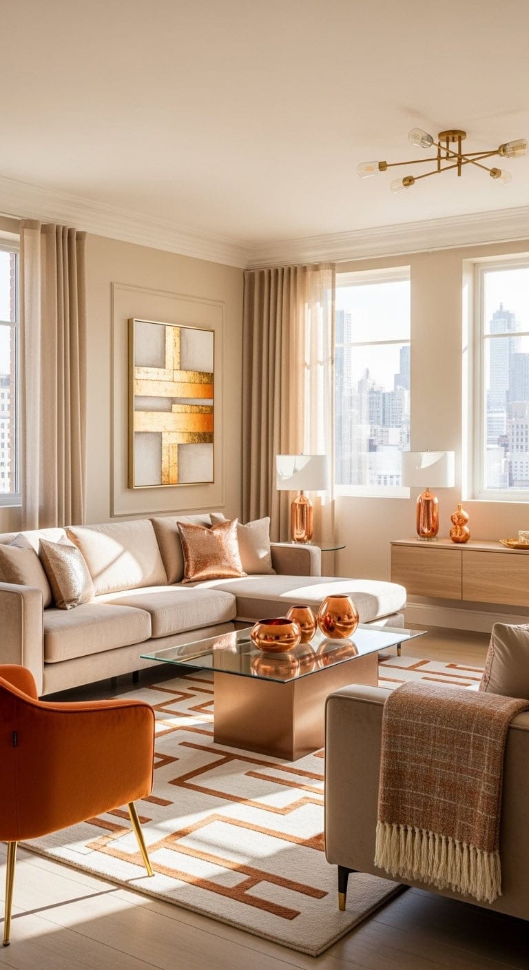 champagne beige with metallics