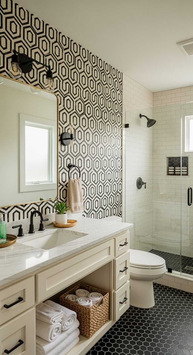 bold graphic accent wall