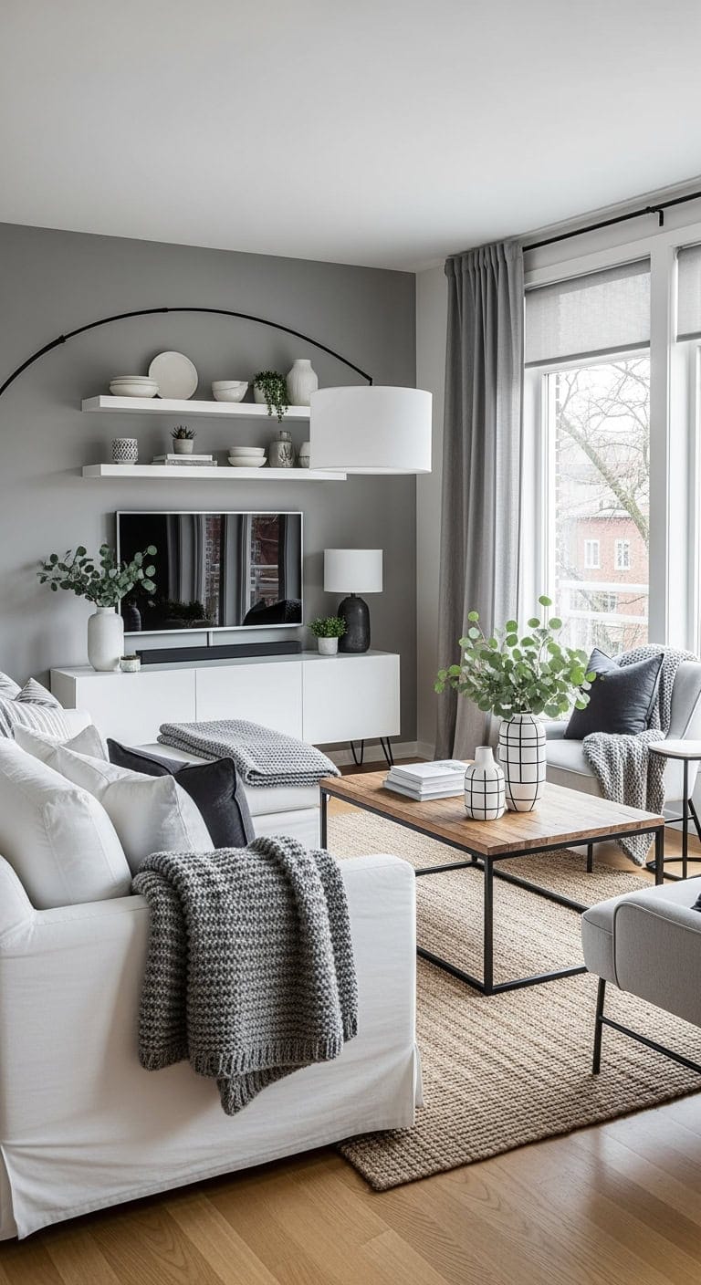 scandinavian white slipcovered seating