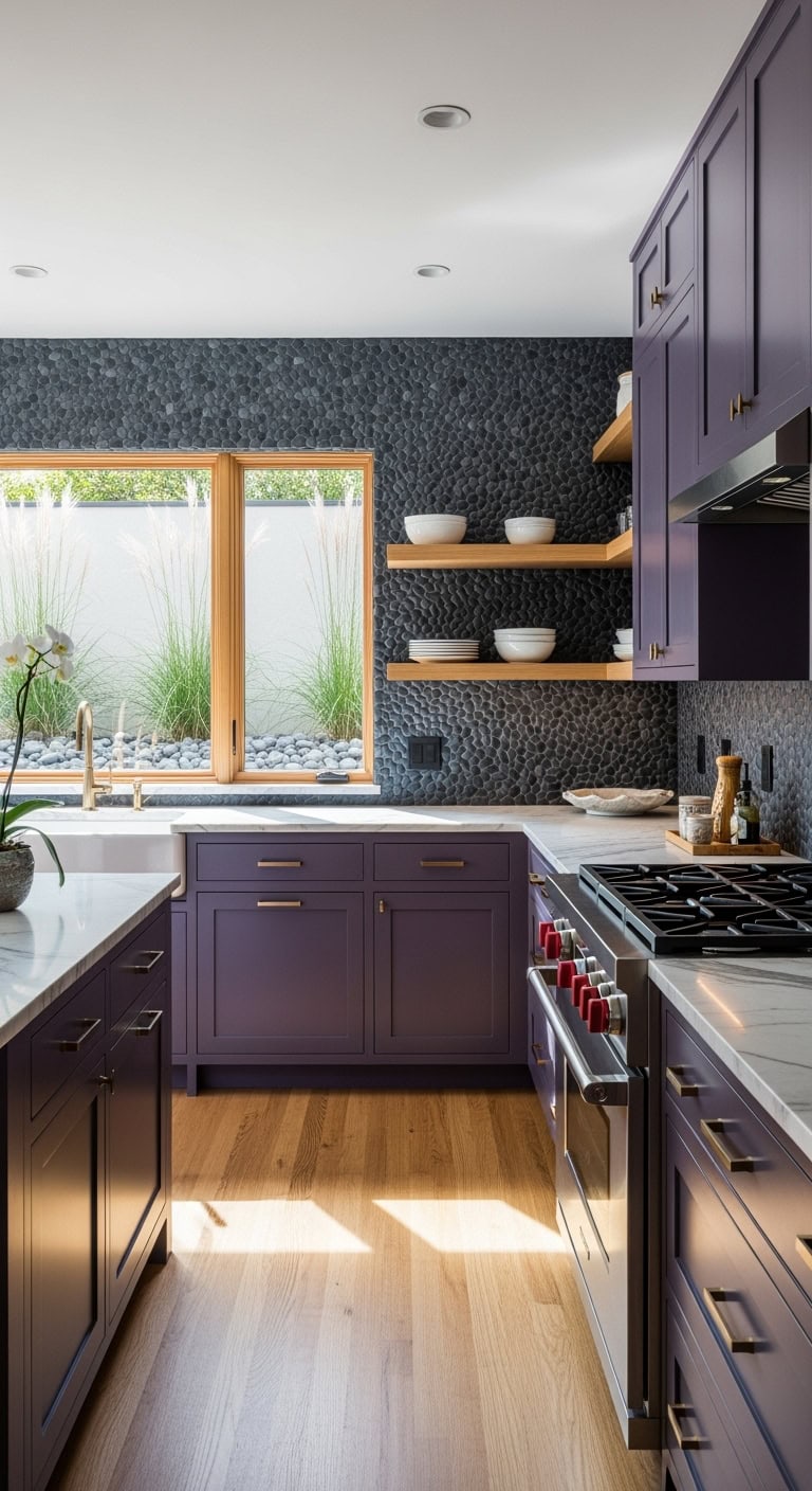 zen inspired plum kitchen serenity