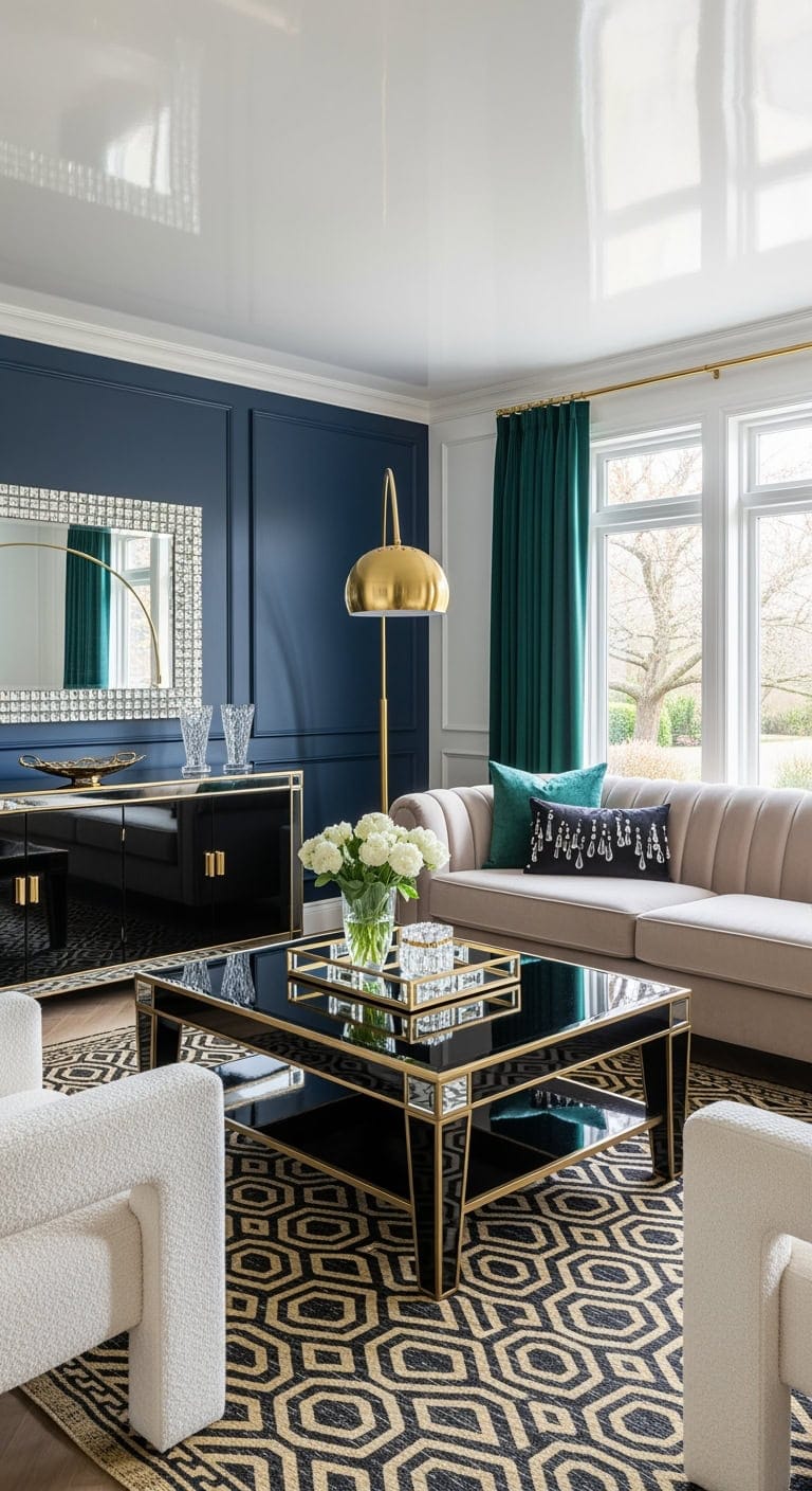 glamorous hollywood regency black