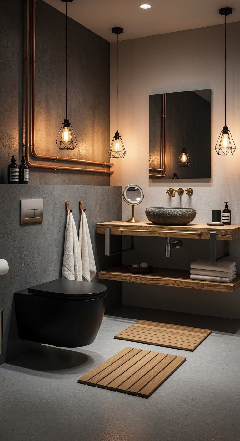 edgy urban industrial bathroom design