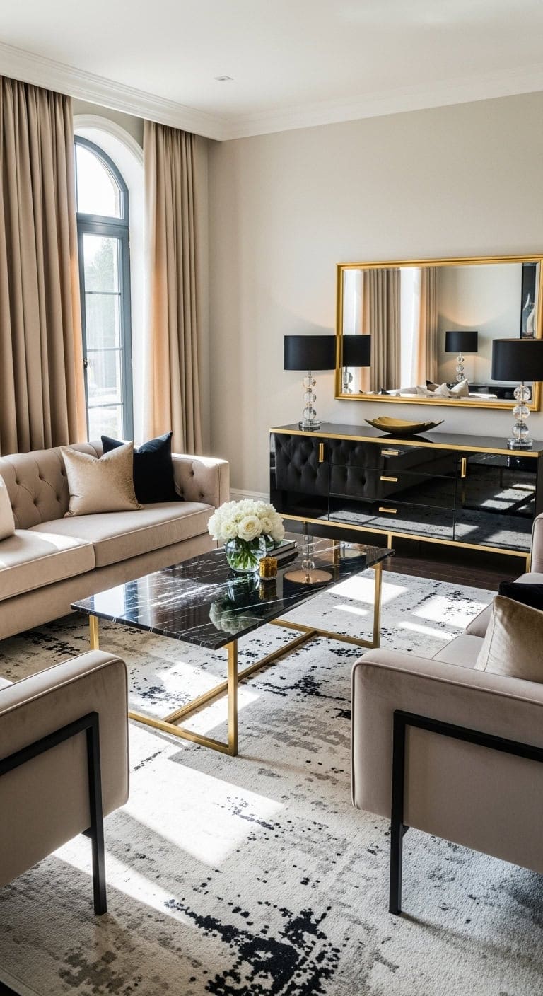 luxurious black and beige glam