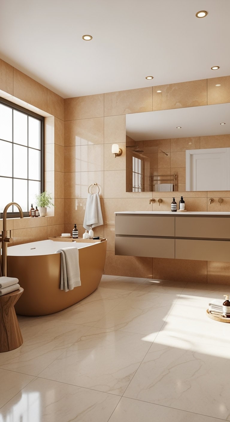 warm luxurious sculptural freestanding bathtub