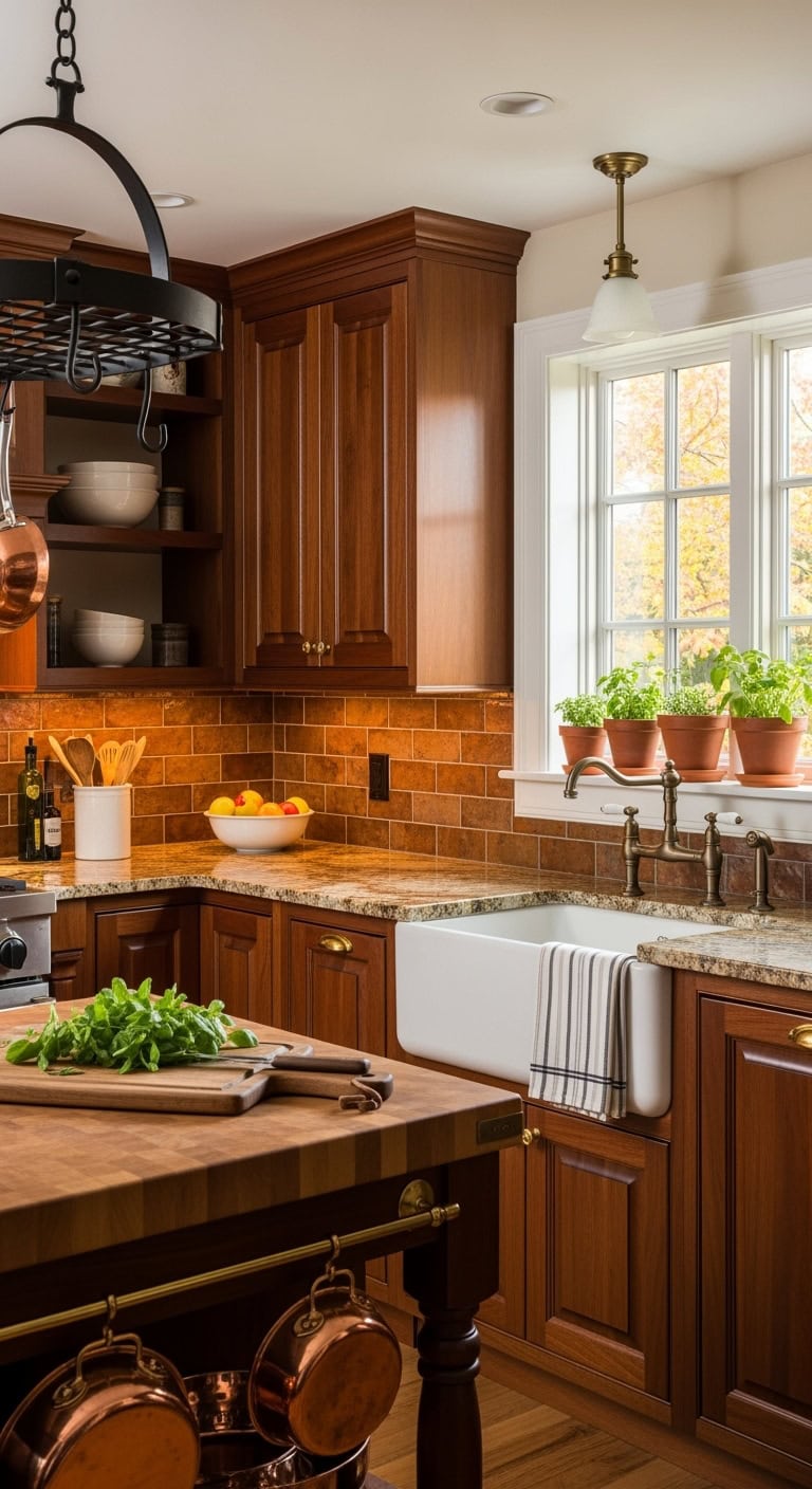 cozy traditional rust kitchen