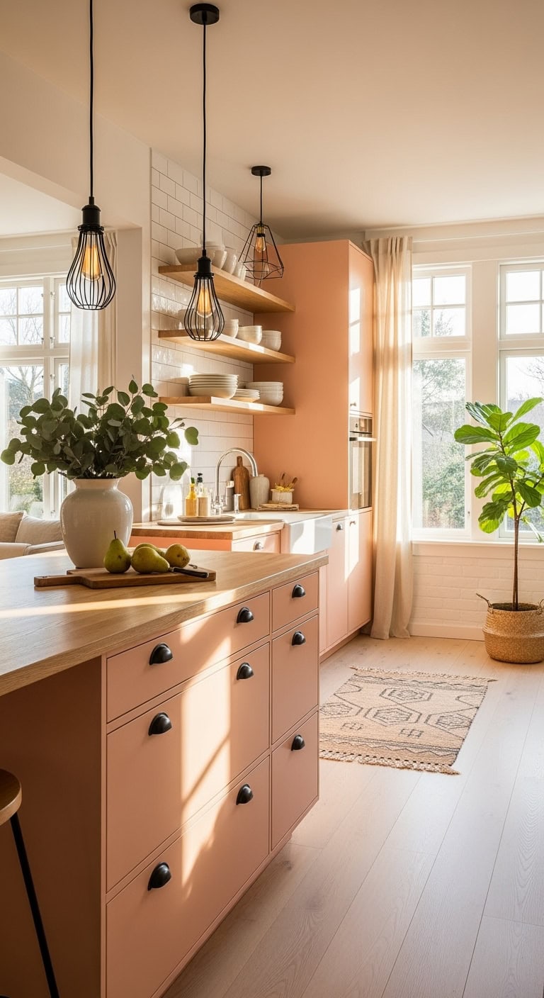scandinavian peach cabinet design