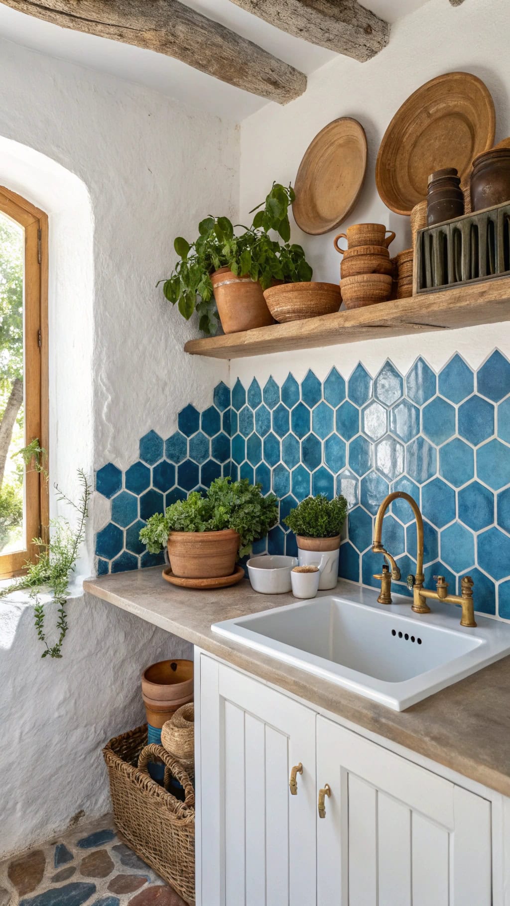mediterranean blue tile elegance