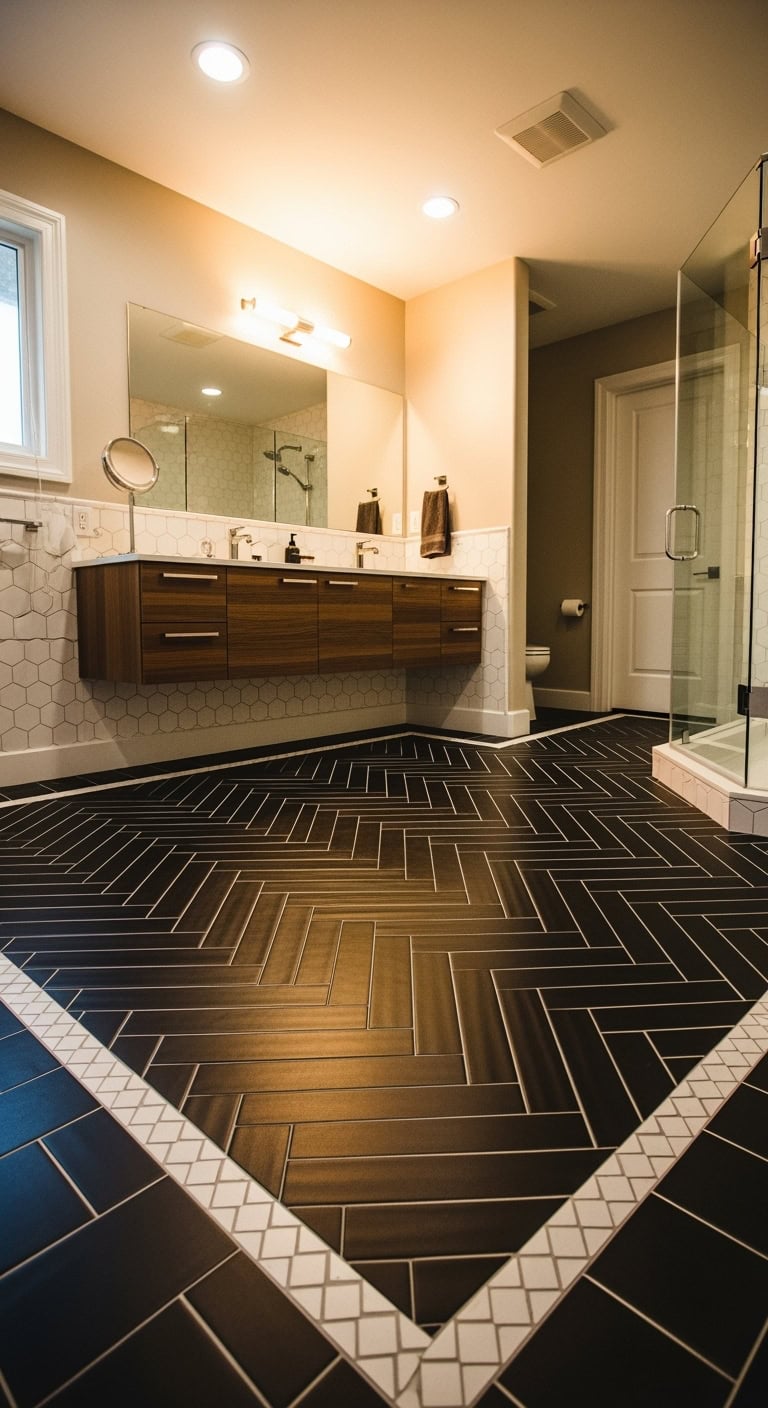 unexpected geometric pattern floor design